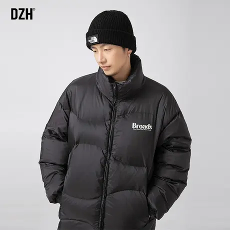 青少年黑色鸭绒羽绒服男冬季加厚潮牌2024新款百搭羽绒外套面包服图片