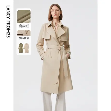 朗姿法式高级感气质流行洋气休闲中长款外套女2023春秋季新款风衣图片