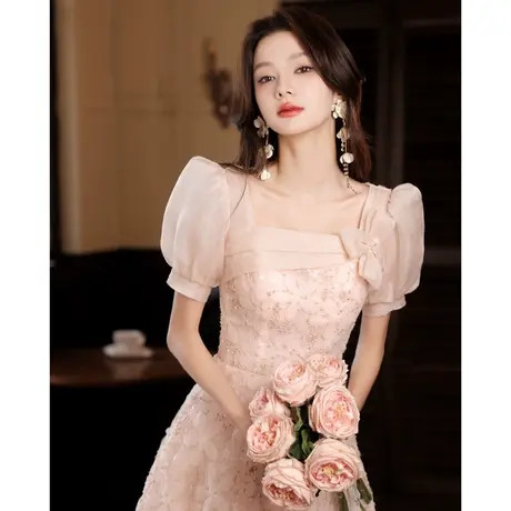 法式晚礼服女裙轻奢小众高端订婚高级感成人礼超仙轻纱声乐艺考商品大图