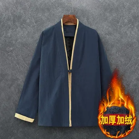 春夏中国风男茶服中式改良禅服汉服复古外套道袍男装宽松居士唐装图片