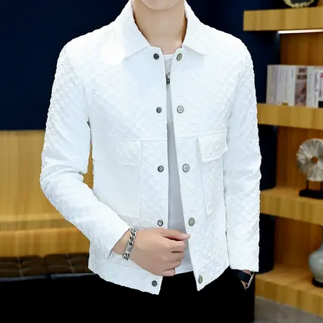 秋季男士潮牌夹克翻领韩版高端外套ins青年休闲帅气网红秋装上衣商品大图