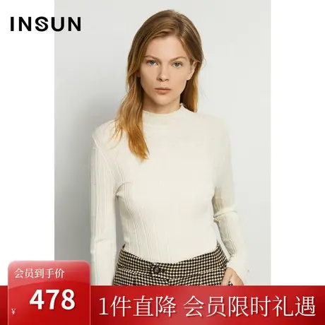 恩裳商场同款冬季简约大方百搭修身打底立领毛针织衫女图片