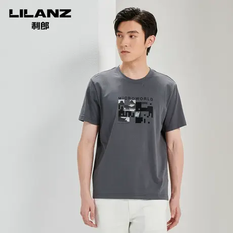 【商场同款】利郎官方2023夏商务圆领印花男士短袖T恤23XTX6181Y商品大图