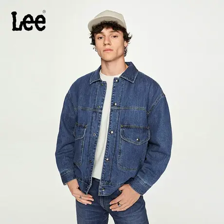Lee商场同款23秋冬新品舒适版中蓝色男牛仔棉服外套LMT006246101图片