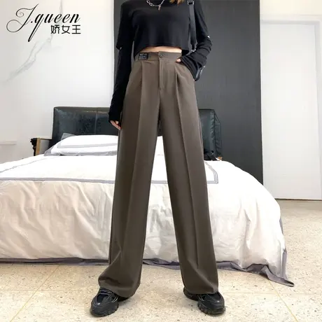 阔腿裤女垂感高腰秋季复古宽松休闲百搭时尚西装裤显瘦直筒长裤子商品大图