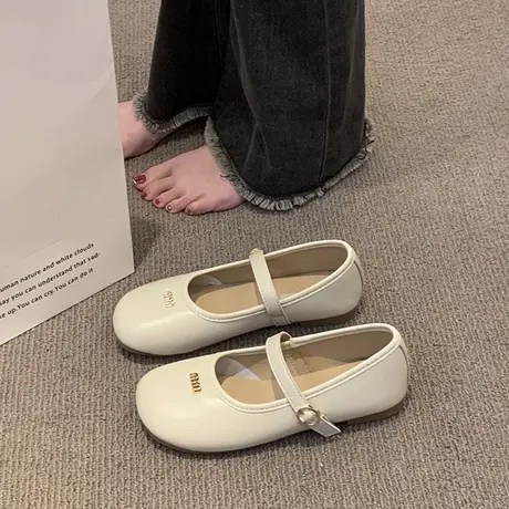 单鞋女平底玛丽珍鞋2023新款秋夏法式小香风奶奶鞋瓢鞋温柔晚晚鞋商品大图