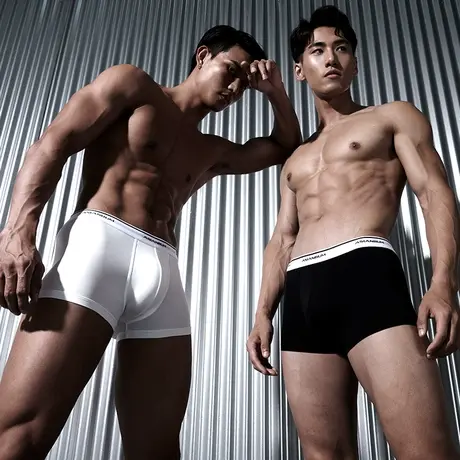 【拍3条109】Asianbum丝滑简约时尚一片式高弹运动休闲平角内裤商品大图