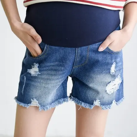 【夏装秒】 孕妇牛仔短裤夏季外穿2017新款潮妈怀孕期宽松薄款夏商品大图