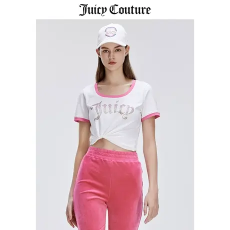 Juicy Couture橘滋T恤女2024春季新款美式休闲烫钻百搭短袖上衣商品大图