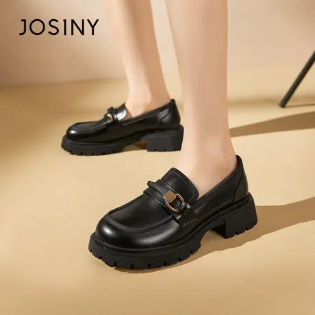 Josiny/卓诗尼乐福鞋2023秋季新款厚底增高学院风JK制服鞋小皮鞋商品大图