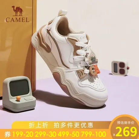 骆驼女鞋2023年秋季新款潮流百搭小白鞋女厚底设计感休闲板鞋女商品大图
