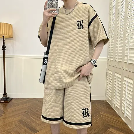 夏季休闲套装男士潮流2023新款宽松运动短裤短袖一套搭配帅气衣服商品大图