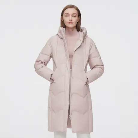 波司登女简约百搭X版型加肥中长加厚防风保暖羽绒服奥莱图片