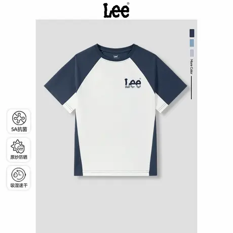 Lee童装儿童t恤短袖2025新款男大童夏季速干衣男童帅气时髦体恤衫图片
