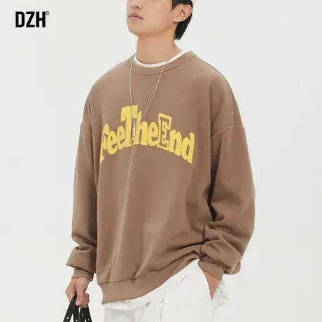 男士纯棉长袖卫衣男秋季宽松美式高街潮牌重磅情侣外套2023年新款商品大图