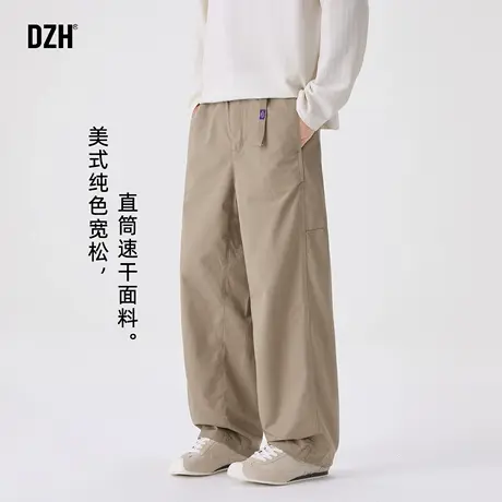 青少年卡其色裤子男款美式高街2025新款秋季休闲长裤百搭直筒宽松商品大图