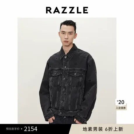 RAZZLE地素 男装黑色2025春季牛仔棉服图片