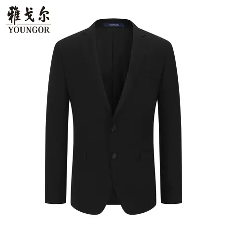 雅戈尔奥莱 男装100%绵羊毛西服新款商务羊毛黑色职场西装商品大图
