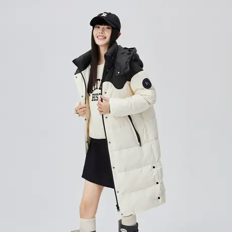 【直播专享】艾莱依2022长款羽绒服新款爆款时尚运动户外冬女外套商品大图