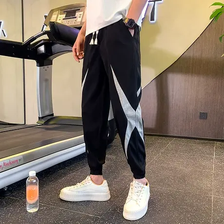 男款个性卫裤潮牌春秋季运动裤痞帅裤子2023新款潮流束脚休闲裤商品大图