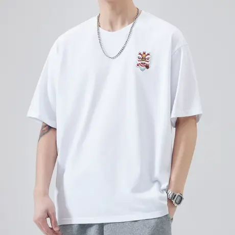 夏季潮牌情侣装夏装圆领短袖T恤衫男生2023新款半截袖上衣服男士图片