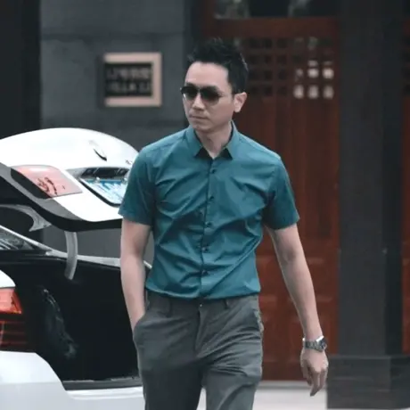 商务祖母绿衬衫男短袖修身免烫职业夏季正装衬衣男商品大图