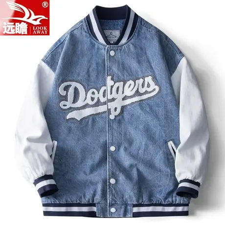 春季牛仔外套男春秋款2023新款男士休闲时尚百搭潮牌棒球服夹克男商品大图