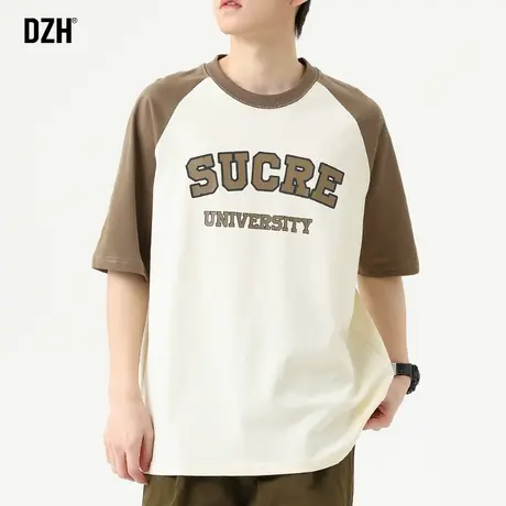 男士美式重磅t恤男短袖男款夏季衣服纯棉盐系男友风情侣装体恤ins图片