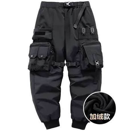 VIP重磅工装裤男潮牌机能多口袋伞兵裤秋冬加绒休闲运动束脚裤子商品大图