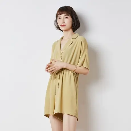 唐狮夏装新款女休闲裤连体裤女夏抽绳显瘦轻薄短裤女夏宽松图片