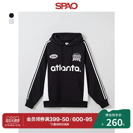 SPAO韩国同款2024年春季新款男女同款休闲宽松连帽卫衣SPMHE12C62商品大图