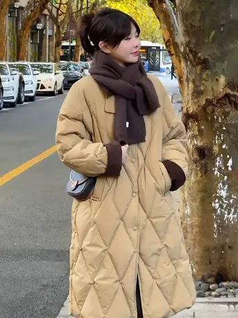 白鸭绒中长款羽绒服女冬季2023年新款韩系今年流行韩版气质外套女商品大图