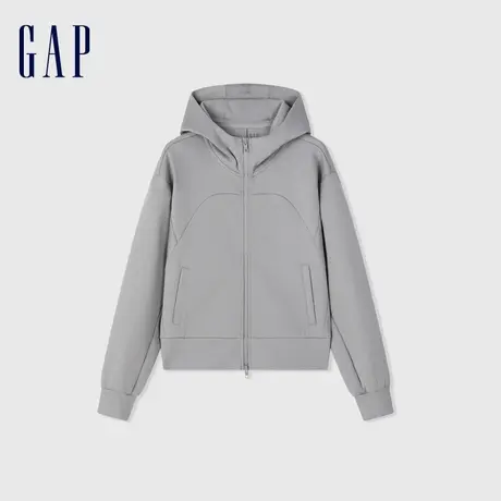 Gap女装春季2024新款宽松廓形拉链Scuba卫衣简约运动连帽衫891632图片