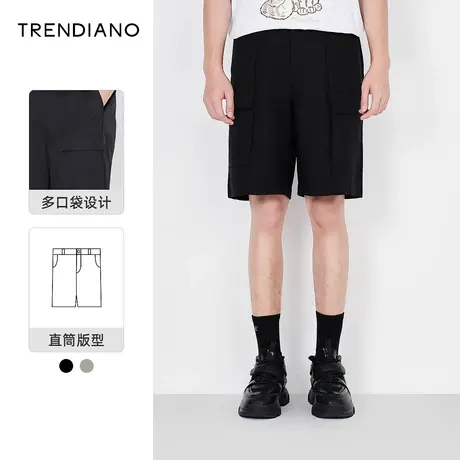TRENDIANO官方潮牌男装夏季新款多口袋工装短裤男士潮流五分中裤图片