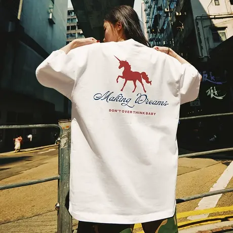 Nuthink宽松大码独角兽t恤男短袖潮牌情侣潮流美潮ins半袖男款潮商品大图