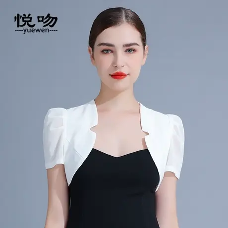 网纱小披肩女夏百搭短款薄外套2024新款短袖开衫配裙子的外搭坎肩图片