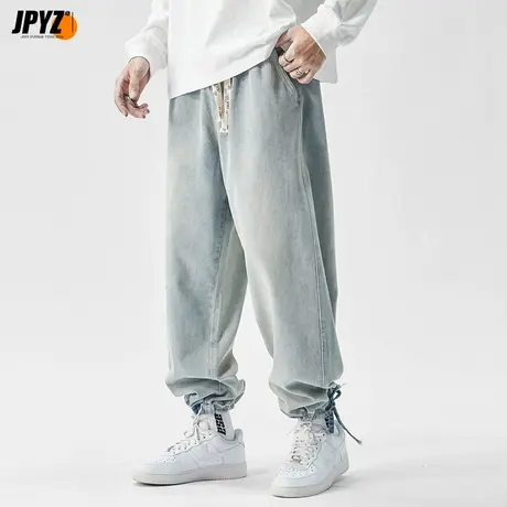 【换购】工装直筒黑色牛仔裤男款2022年秋冬新款宽松束脚休闲裤子商品大图