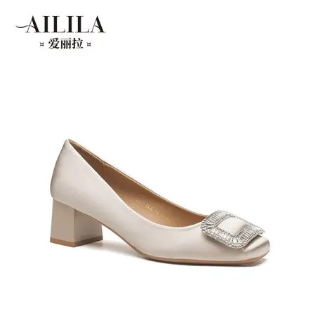 爱丽拉黑色玛丽珍高跟鞋女2023新款夏季小众气质单鞋小个子不累脚商品大图