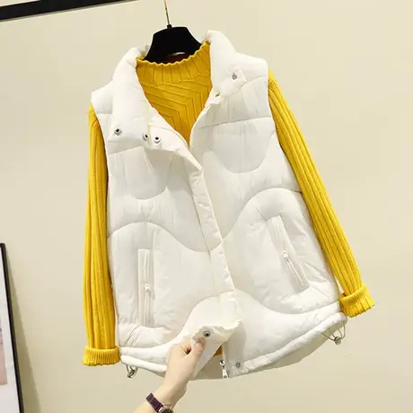 2023冬季新款羽绒棉马甲女短款背心韩版宽松百搭外穿马夹春秋外套图片