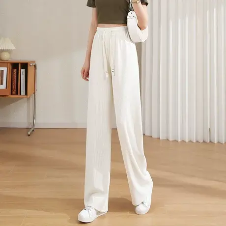 时尚百搭显瘦阔腿裤女士2023年季新款洋气简约高腰长裤商品大图