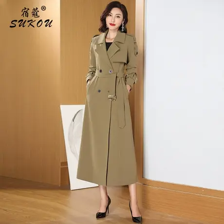 垂感风衣女中长款2023年新春秋季外套女款气质休闲高档过膝大衣女图片