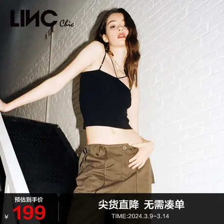 LINCCHIC金羽杰吊带2023新款设计感细带针织吊带背心女S232SW351Y商品大图
