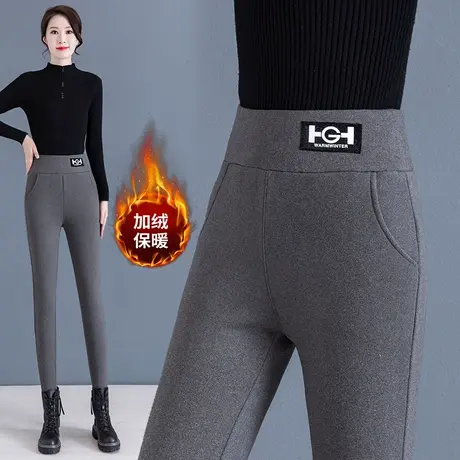 收腹提臀鲨鱼裤女秋冬款加绒外穿高腰显瘦瑜伽芭比紧身打底裤秋季图片