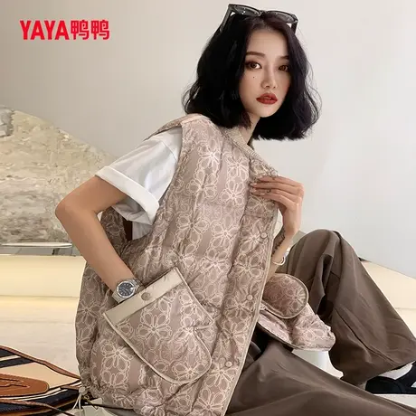 鸭鸭羽绒马甲女短款2023年秋季新款立领韩版气质休闲宽松外套W图片