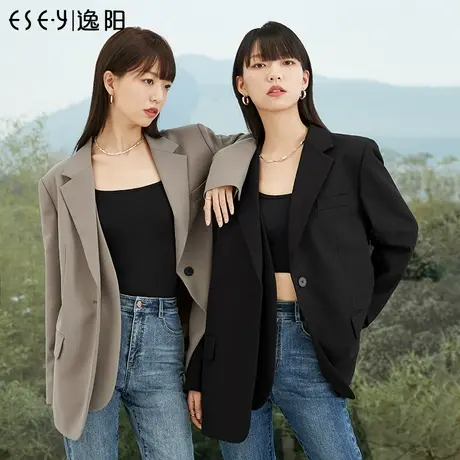 逸阳质感TR西装外套女2023春季新款宽松显瘦通勤气质百搭上衣9288图片