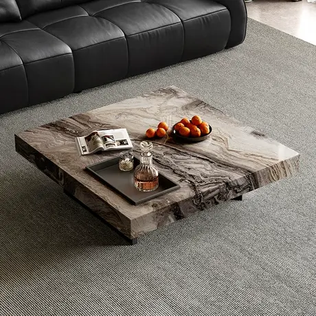 全友家居意式极简客厅家用高端大理石方形轻奢高级感茶几商品大图