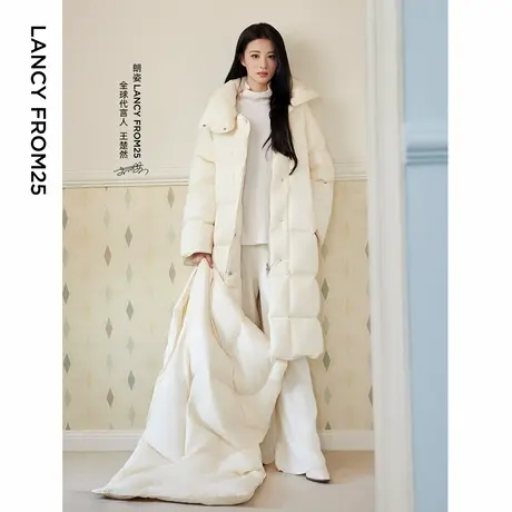 【王楚然同款】朗姿霍尔多巴吉白鹅绒外套女士2024冬季新款羽绒服图片