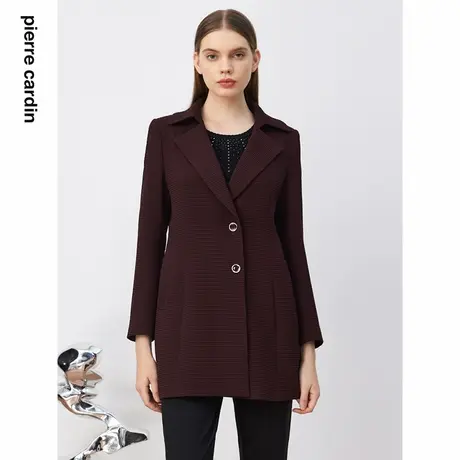 【皮尔卡丹女装】24年春季咖色西服外套时尚夹克【专柜正品】图片