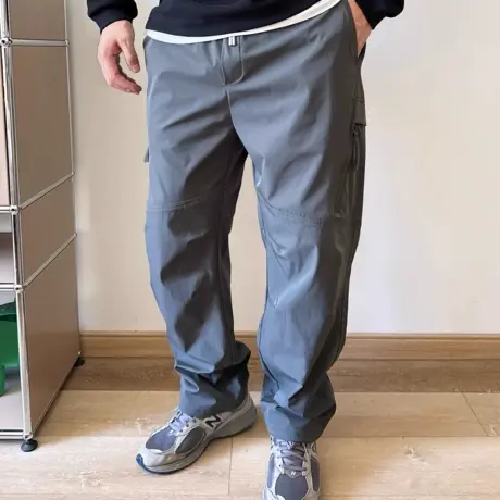 DAEVU大码男装秋新款宽松阔腿休闲裤胖子加肥加大男士侧兜工装裤商品大图