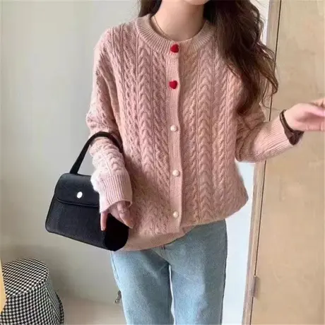 2023早春新款女装短款毛衣开衫外套内搭女秋冬高级感针织衫打底衫商品大图